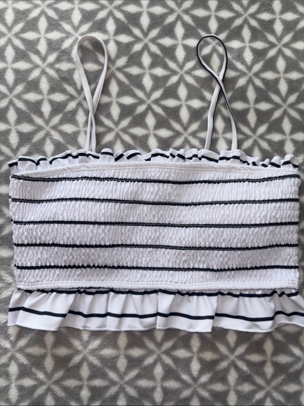Bandeau Swim Top Black & White Large